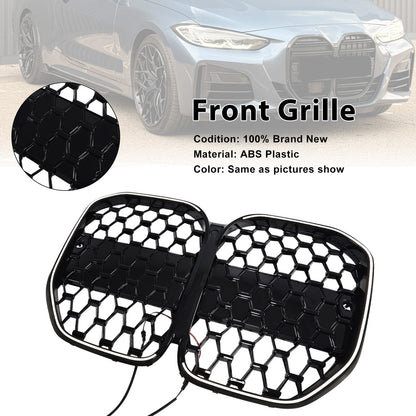Griglia paraurti anteriore nera per BMW Serie 4 G22 G23 G82 senza ACC, compatibile con i modelli 2020-2025.