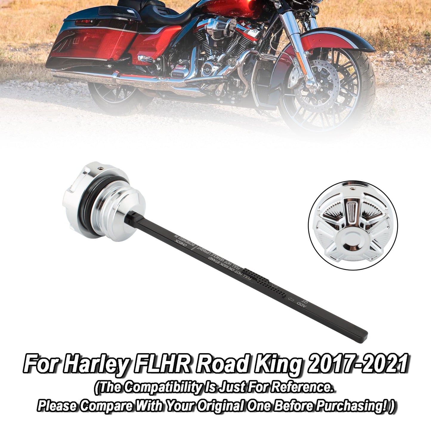 Tappo del tappo del serbatoio dell&#39;astina di livello dell&#39;olio adatto per Road Electra Street Glide Road King 17-21