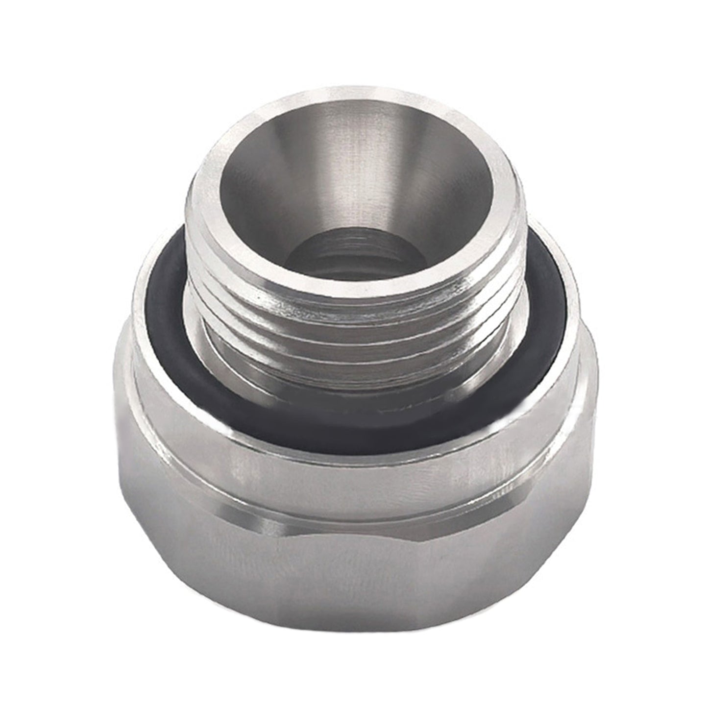 Adattatore per valvola di scarico olio, filettatura 27mm-2.0, colore argento, codice A-211.