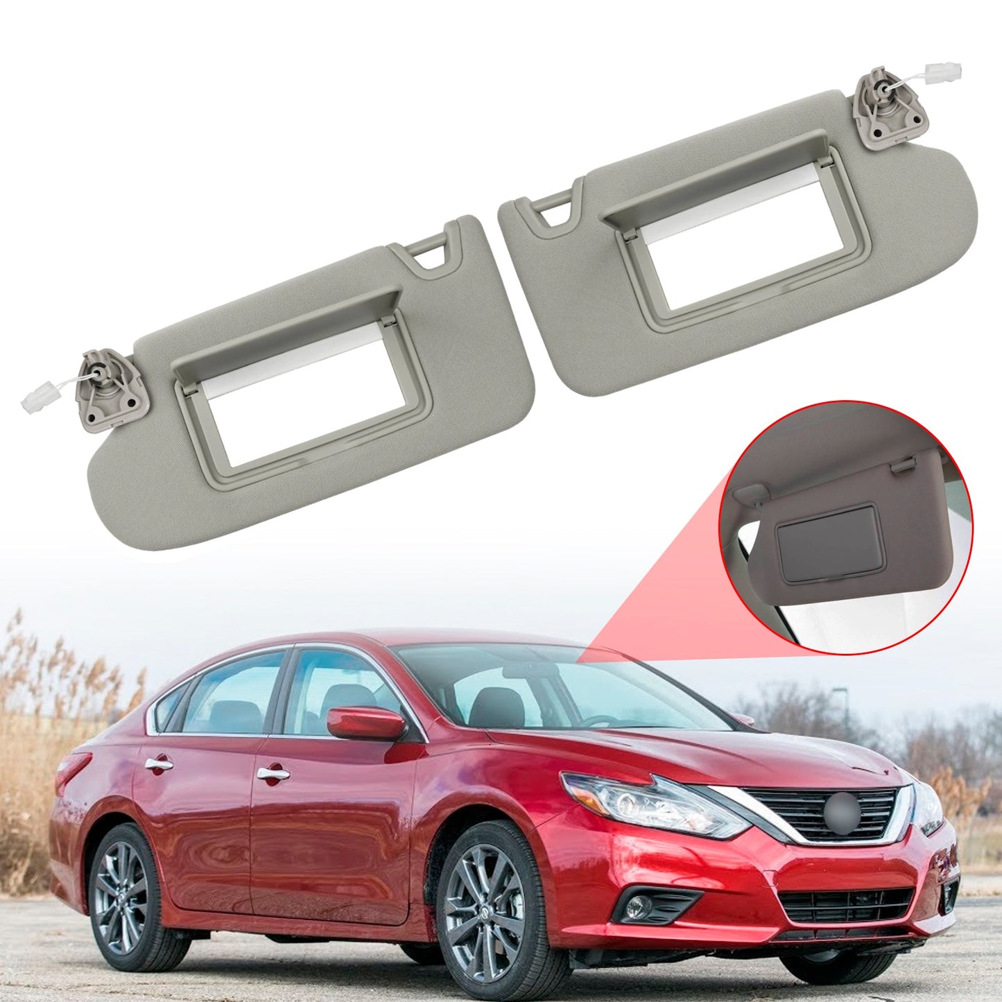 Visiera parasole grigia sinistra e destra 2013-2018 Nissan Altima 2 pezzi 96401-3TA2A 96400-3TA2A