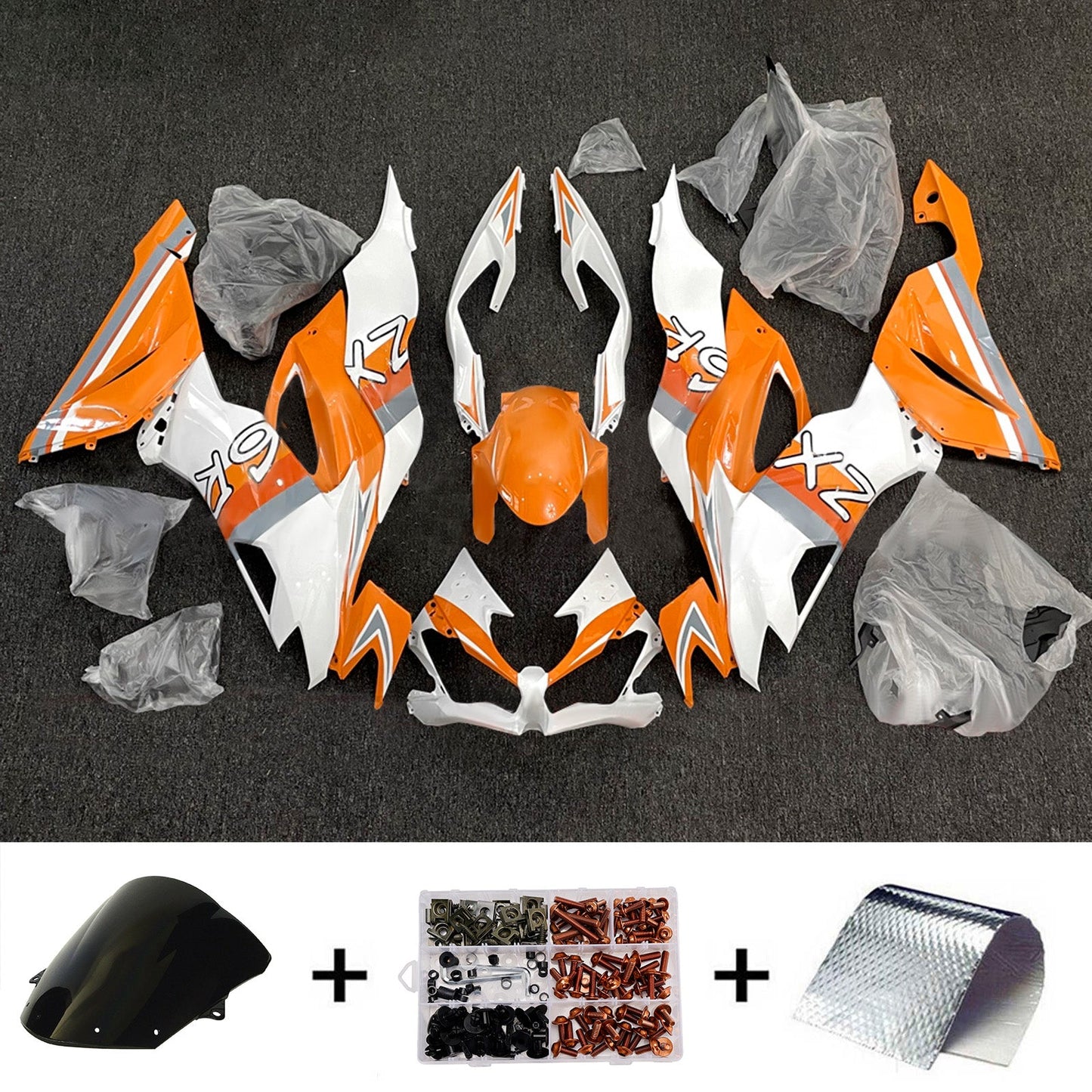 Kit carenatura iniezione in plastica ABS adatto per Kawasaki ZX6R 2019-2023