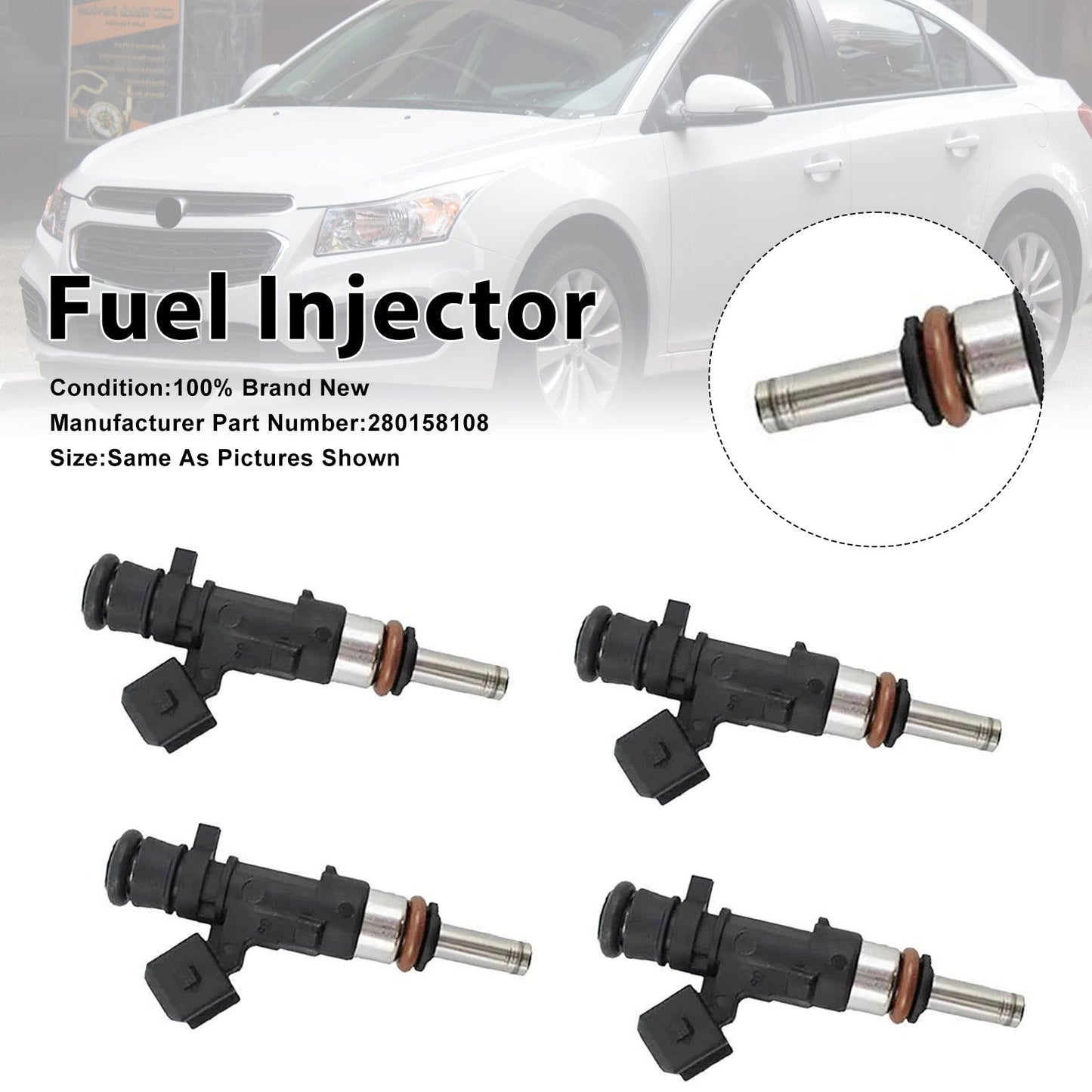 4 iniettori di carburante per Holden Cruze JH 1.6L A16LET 2013-2016 0280158108