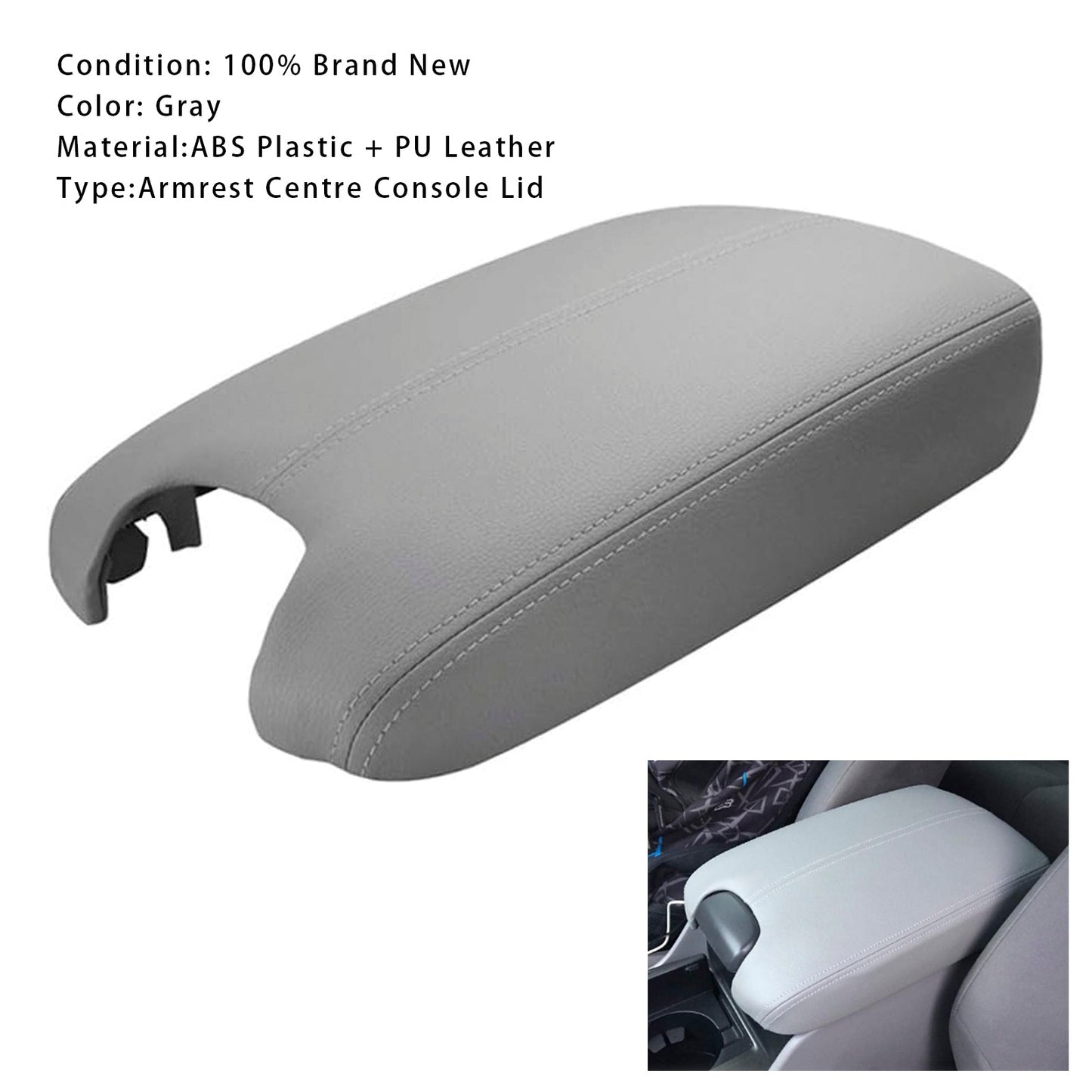 Coperchio della console centrale del bracciolo in pelle grigia per Honda Accord 2008-2012