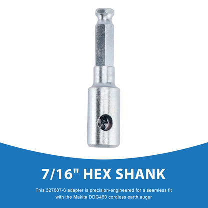 327687-6 Adattatore per punta da trapano per terra con attacco esagonale D-7/16"" per Makita DDG460