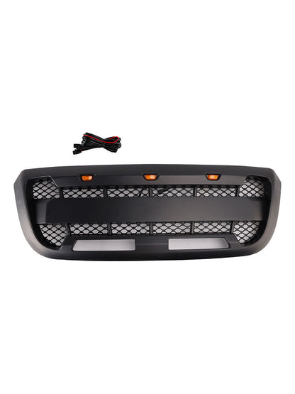 Griglia paraurti anteriore nera opaca con luce LED per Ford Ranger 2004-2011.