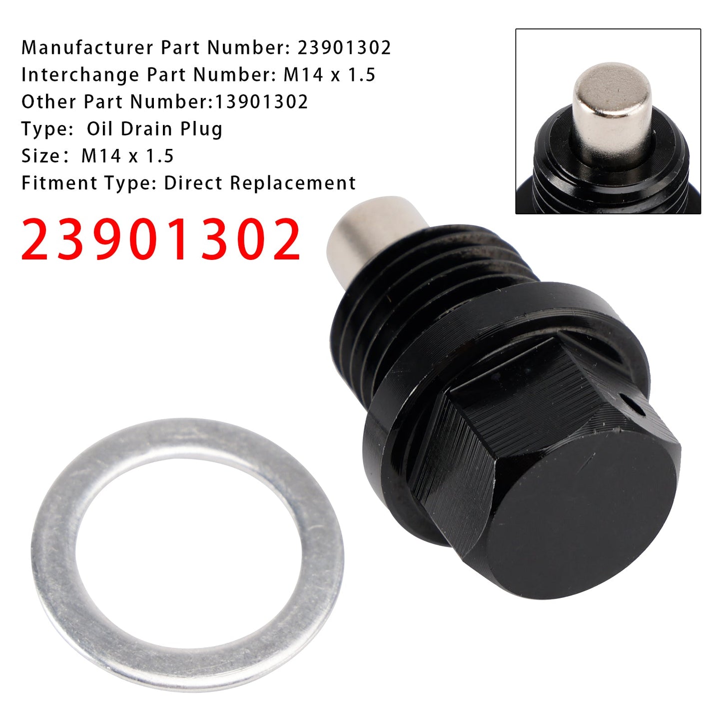 Tappo di scarico olio magnetico per Honda Mitsubishi Mazda M14 x 1,5