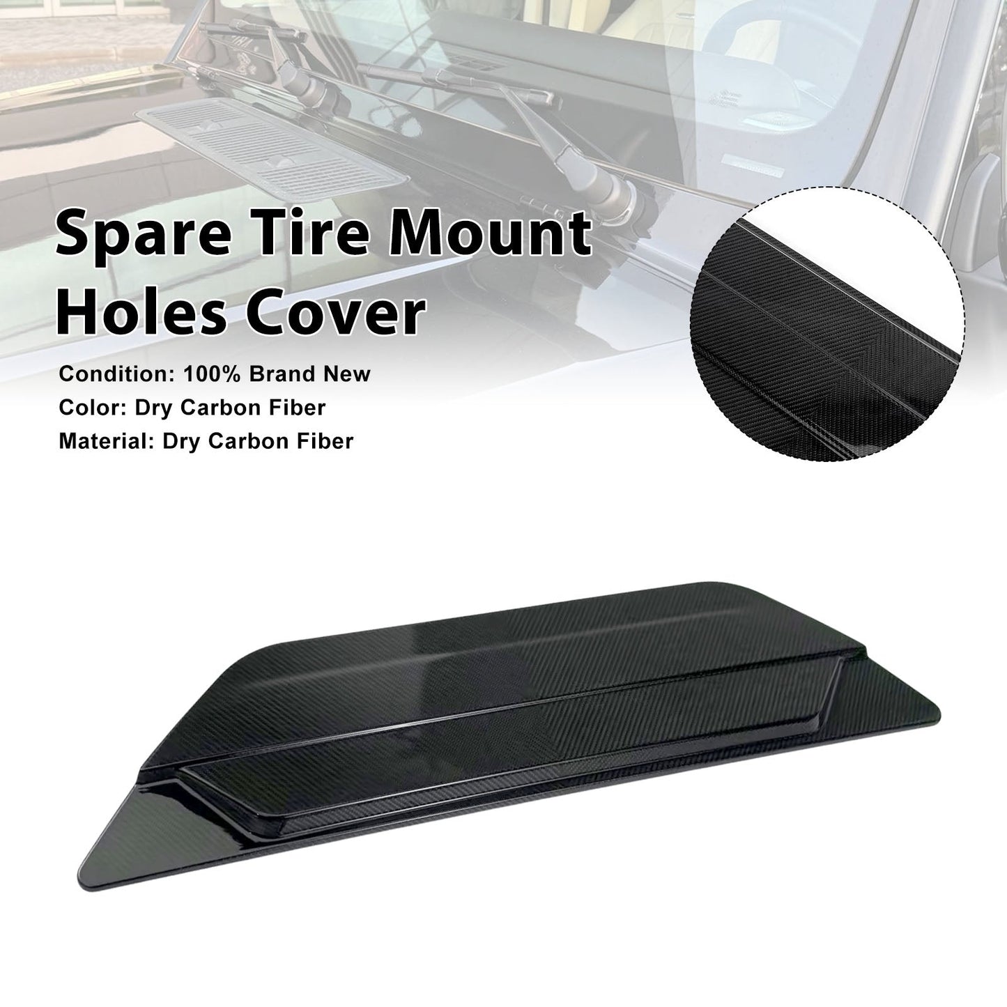 Copertura per fori di montaggio della ruota di scorta in fibra di carbonio per Mercedes Benz W464 W465 (2019-2026)