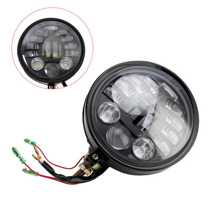 Faro anteriore da 5,75"" universale multifunzionale nero n. 82 per moto