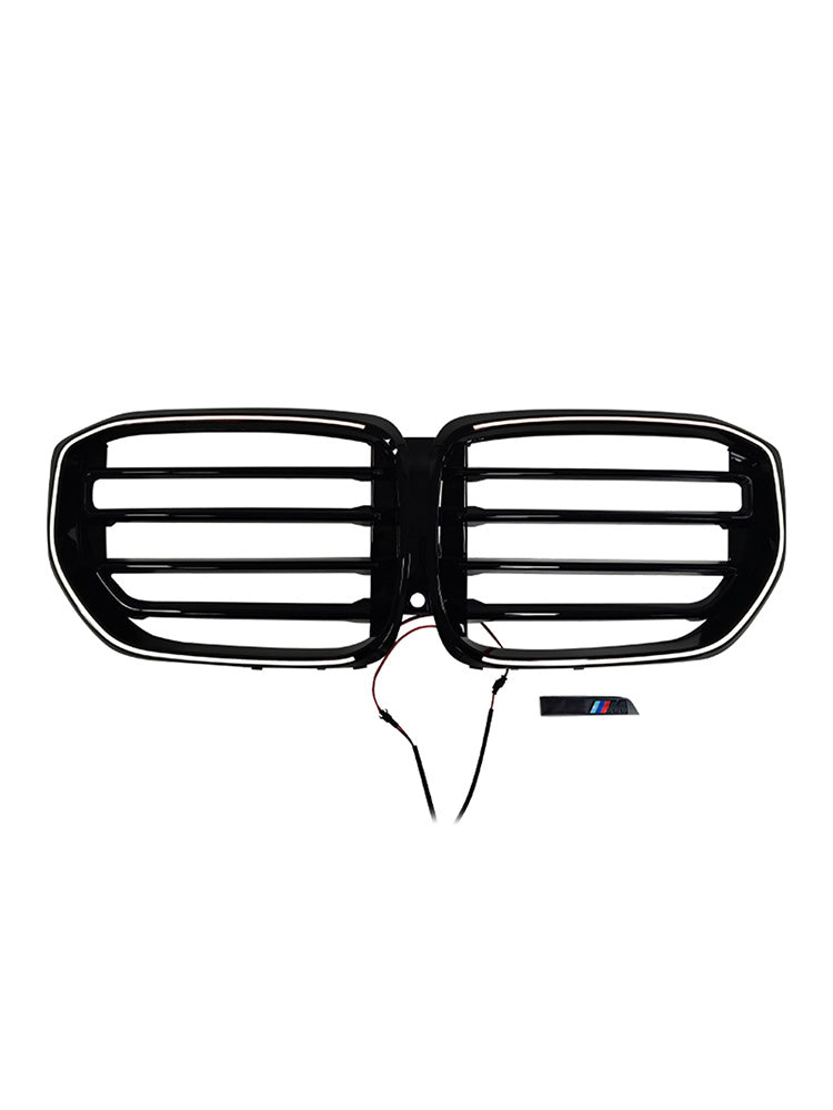 Griglia paraurti anteriore a linea singola con LED in stile M per BMW G05 LCI X5 2024+