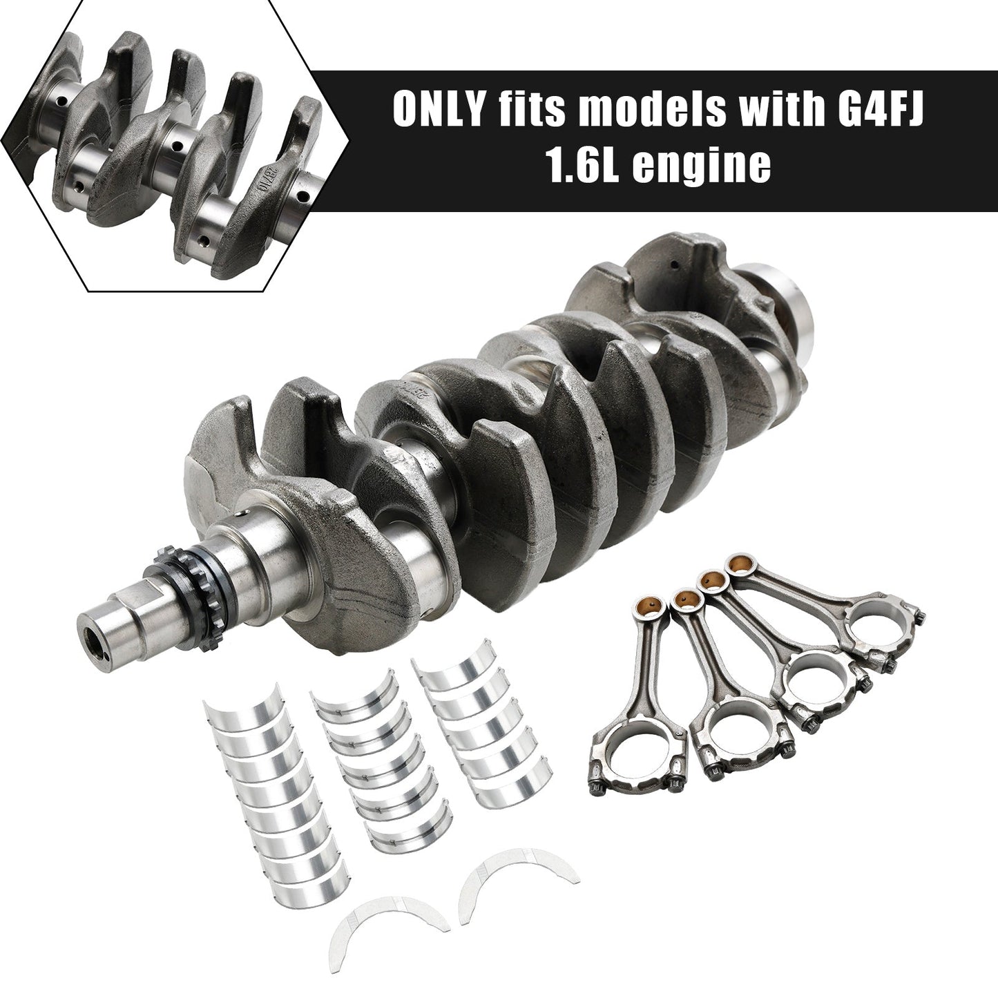 Albero motore e bielle e cuscinetti Hyundai Tucson (TL) G4FJ 1.6L 2015-2020 23510-2B700