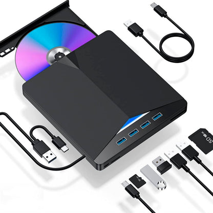 Masterizzatore BD 7 in 1 esterno USB 3.0, lettore DVD, CD, registratore 3D, lettore di film.