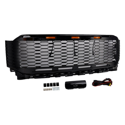 Griglia paraurti anteriore di ricambio in ABS con LED per Ford F150 Raptor 2021-2023