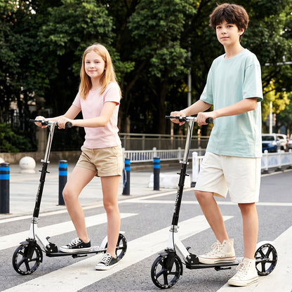 Monopattino pieghevole pendolare adulti/adolescenti ruote PU piene luminose 8" doppi freni sicurezza piattaforma antiscivolo