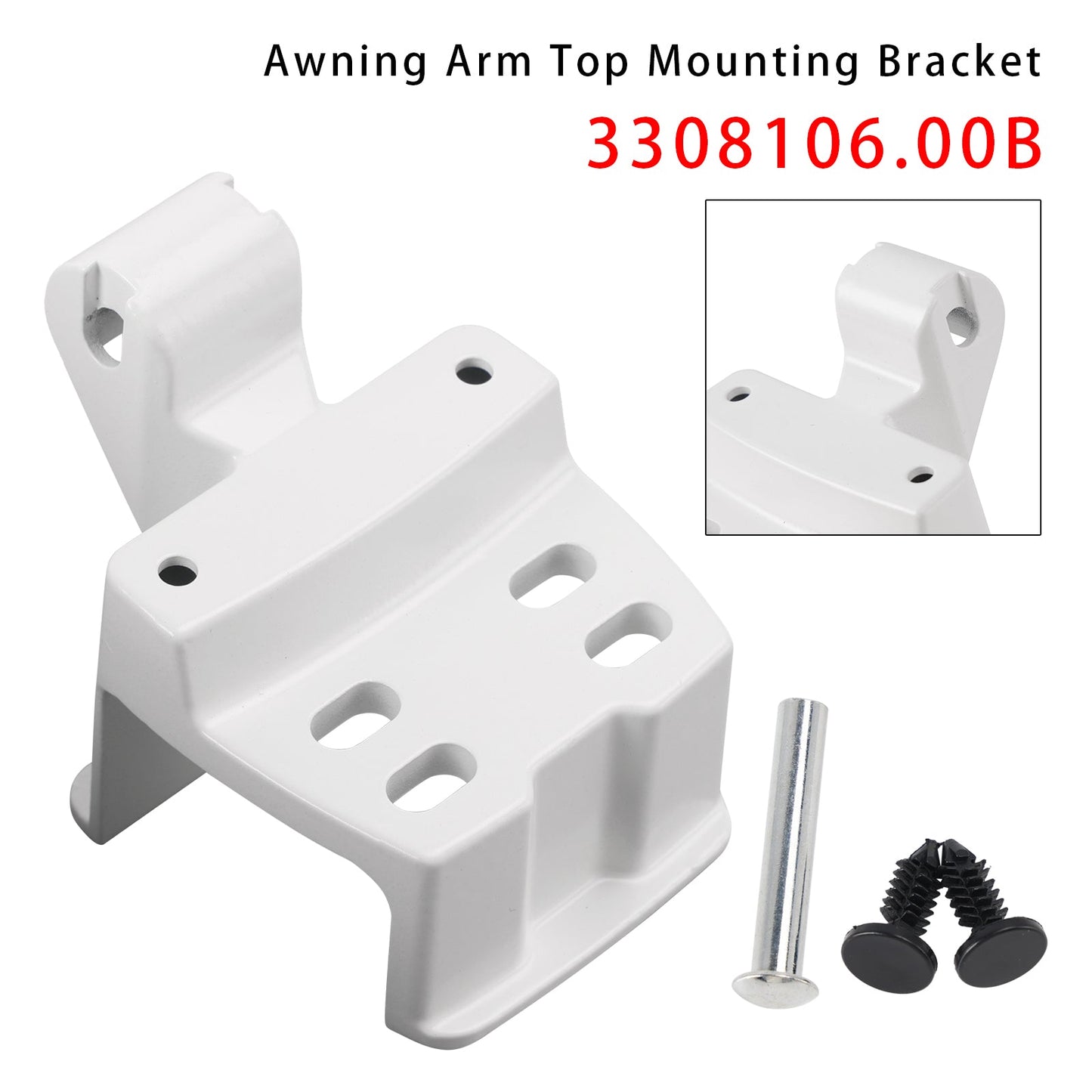 3308106.00B Kit staffa di montaggio superiore per braccio tenda da sole bianco per Dometic 3308106.00