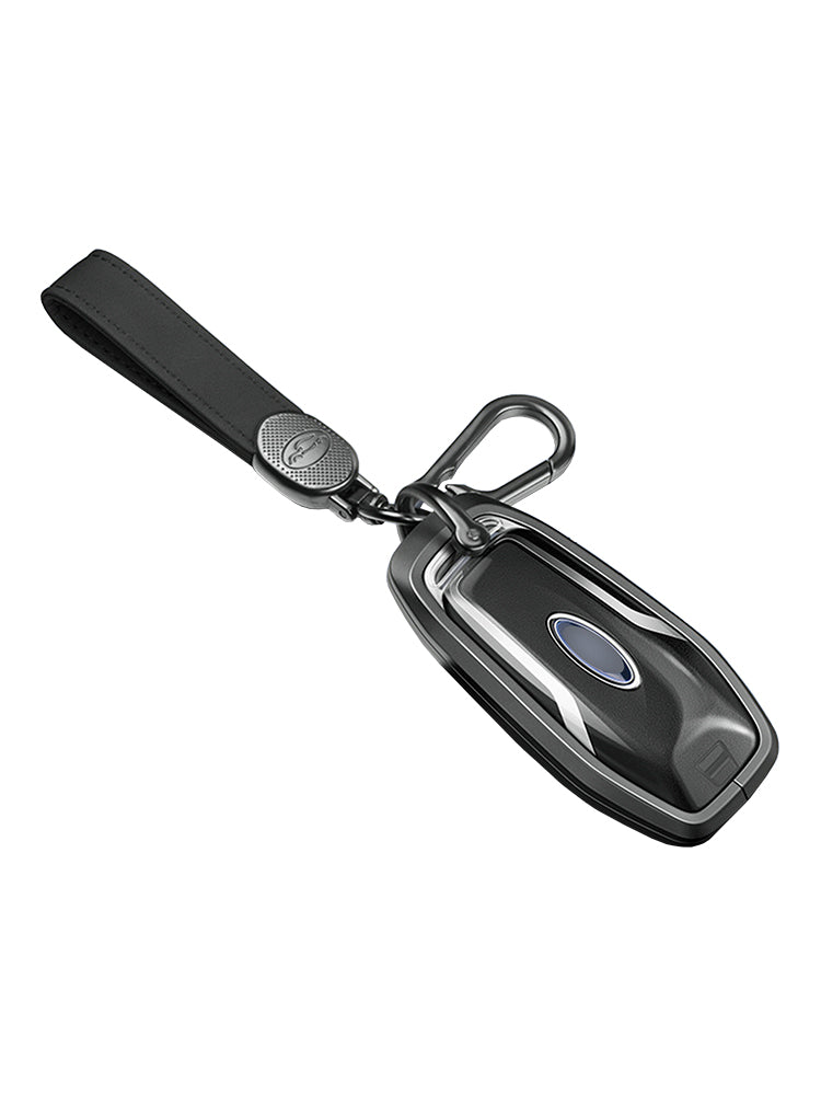 Custodia per chiave auto in TPU nero in lega di alluminio con fibbia per Ford