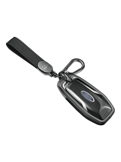 Custodia per chiave auto in TPU nero in lega di alluminio con fibbia per Ford