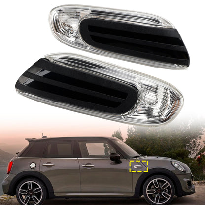 2 pezzi di indicatori di direzione aggiuntivi bianchi per BMW Mini F55 F56 F57