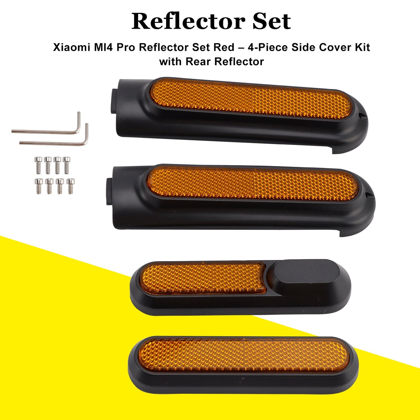 Set di 4 coperture laterali per scooter con catarifrangente posteriore per Xiaomi 4 Pro (1a generazione)