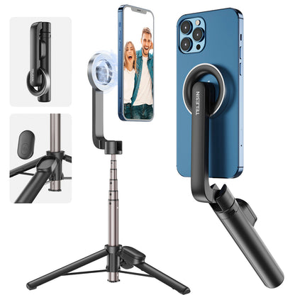 Mini bastone per selfie magnetico per telefono cellulare Magesafe Bluetooth in lega di alluminio con treppiede