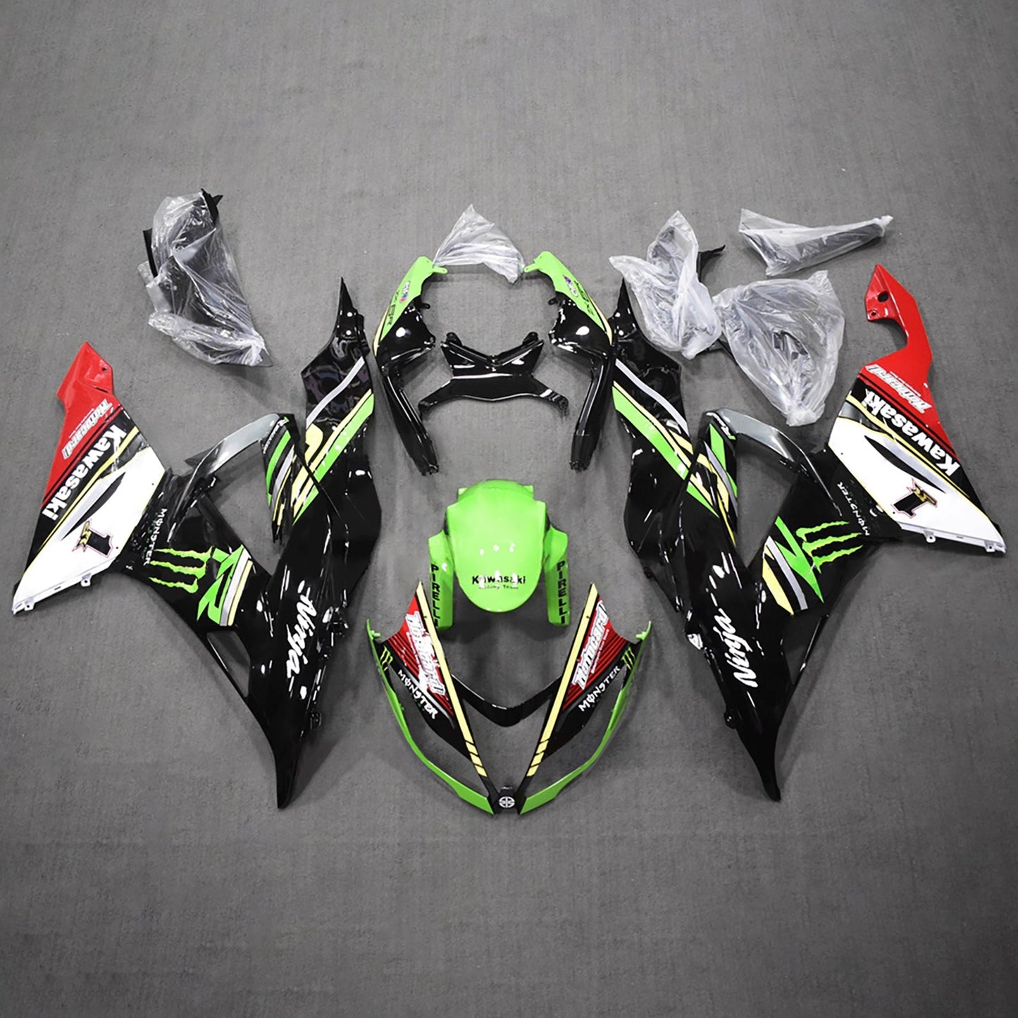 Kit carenatura iniezione in plastica ABS adatto per Kawasaki ZX6R 636 2013-2018