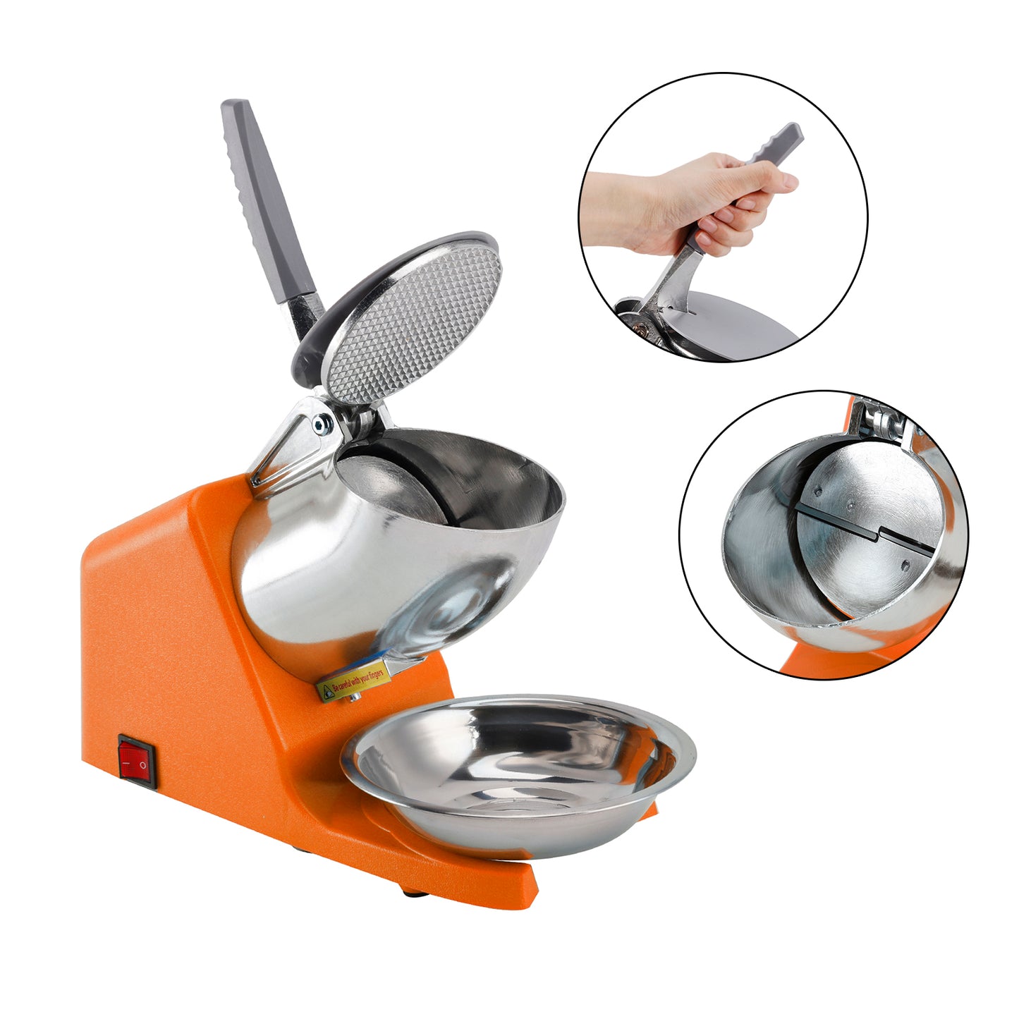 Tritaghiaccio elettrico 143LBS/Hr Macchina per coni di neve Rasoio per ghiaccio 500W Spina UE
