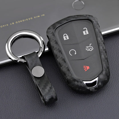 Custodia in pelle e silicone per chiave auto con fibbia per Cadillac