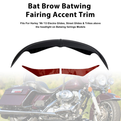Decorazione decorativa Bat Brow Batwing per Electra Street Glide Trikes 96-13