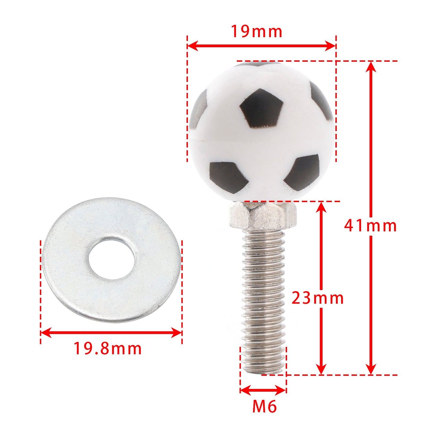 2x Bullone per targa CALCIO personalizzato Vite in plastica per moto Chopper Trike