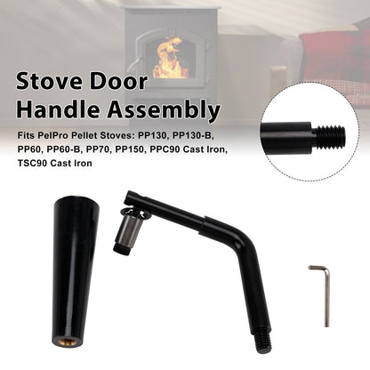 Gruppo maniglia porta filettata Quadra-Fire Stoves Outfitter-I/II per stufe PelPro PP60 PP70 PP130 PP150 PPC90 TSC90 Stufe Pleasant Hearth PH35PS PH50CABPS PH50PS # SRV7093-024D