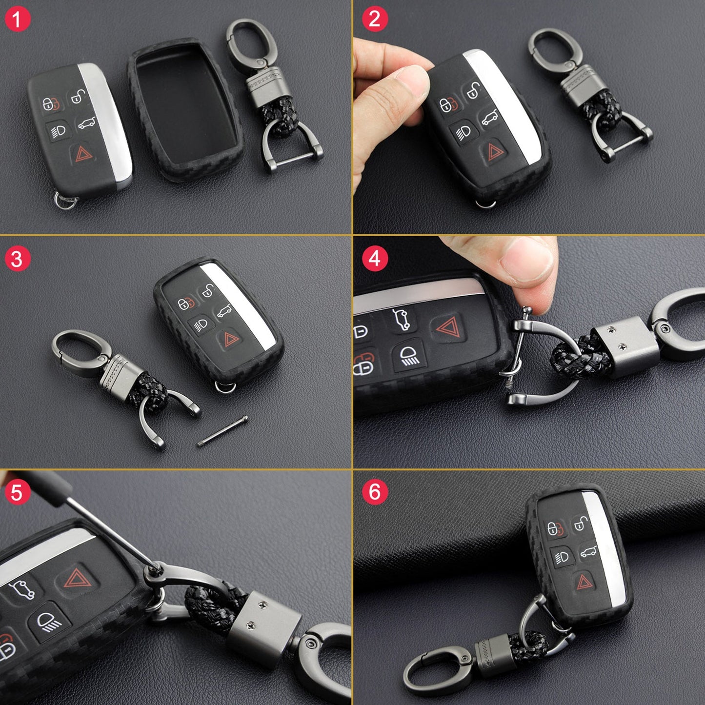 Custodia in similpelle e silicone per chiave auto con fibbia per Range Rover