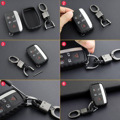 Custodia in similpelle e silicone per chiave auto con fibbia per Range Rover