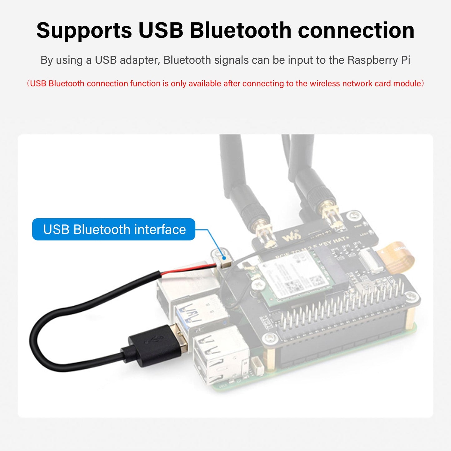 Scheda di espansione PCIe per Raspberry Pi 5 a M.2 E Key per scheda di rete wireless NGFF