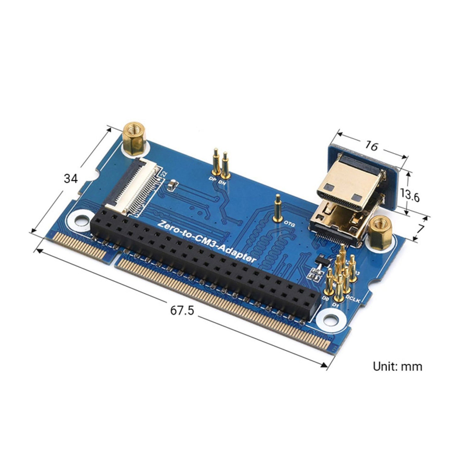 Scheda di espansione da 2 W a CM3 Scheda adattatore alternativa scheda madre Raspberry Pi CM3