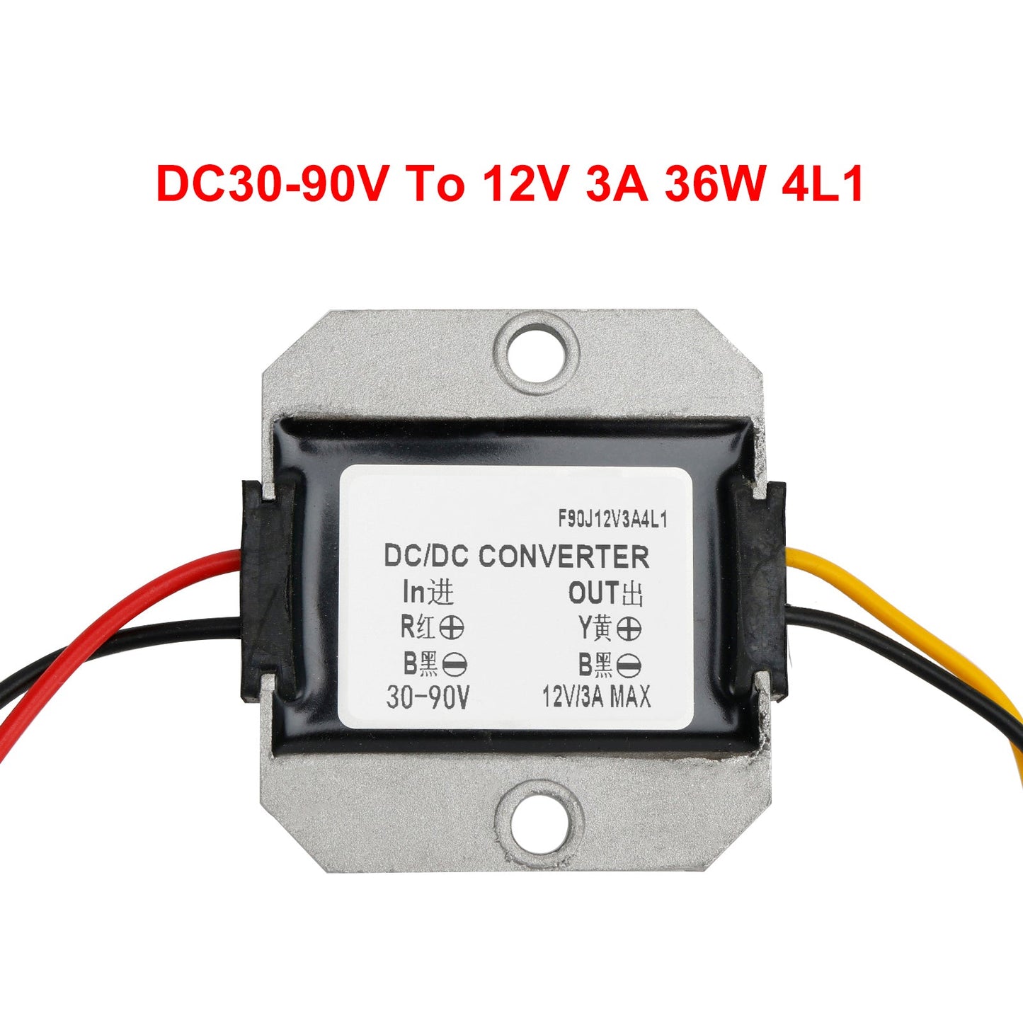 Convertitore Buck Step-Down impermeabile da DC30-90V a 12V 3A 36W Modulo di alimentazione per auto