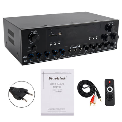 Bluetooth HiFi 2000W Stereo Power Amplificatore 5.1-Channel Subwoofer Amplifier