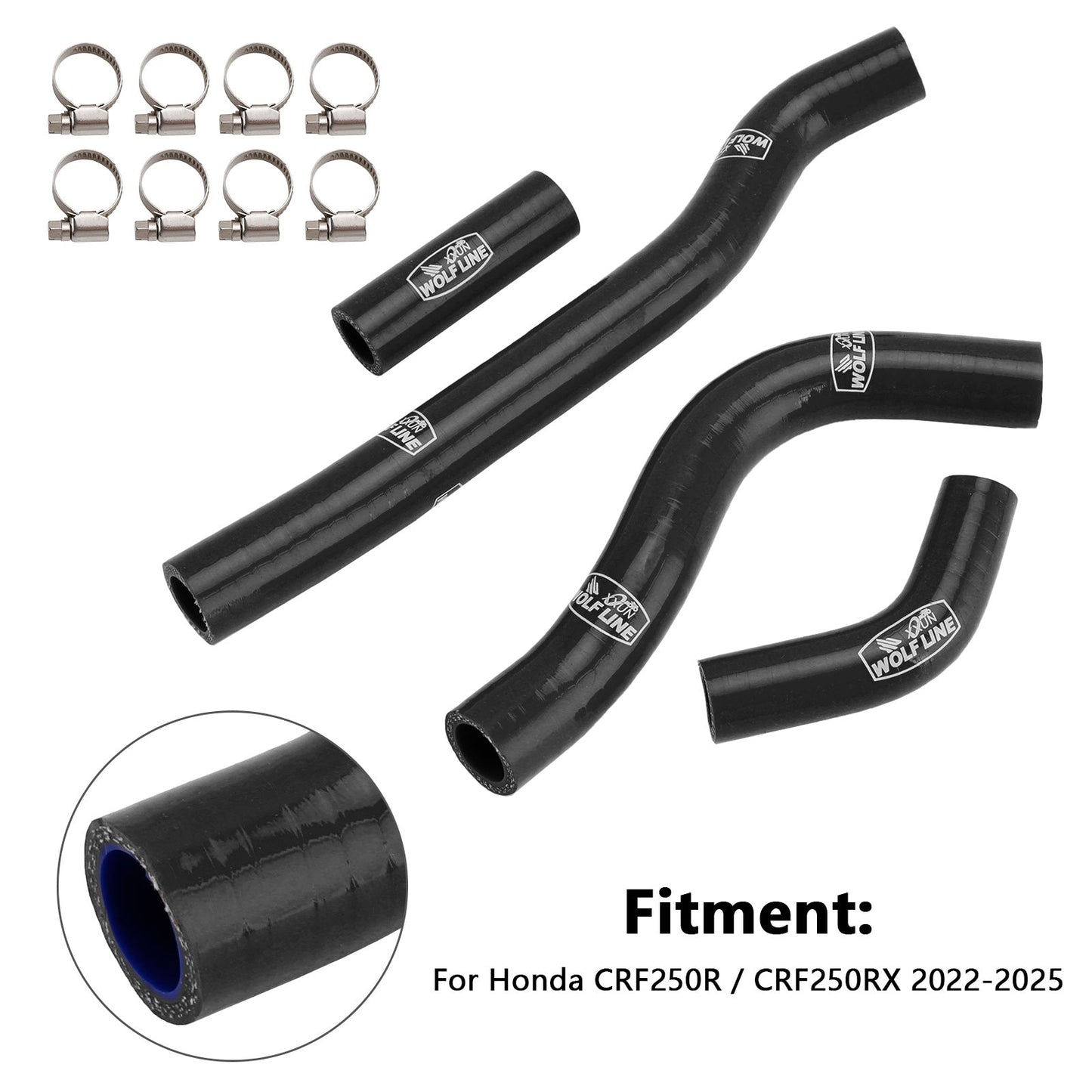 Tubo flessibile del liquido di raffreddamento del radiatore in silicone Honda CRF250R CRF250RX 2022-2025