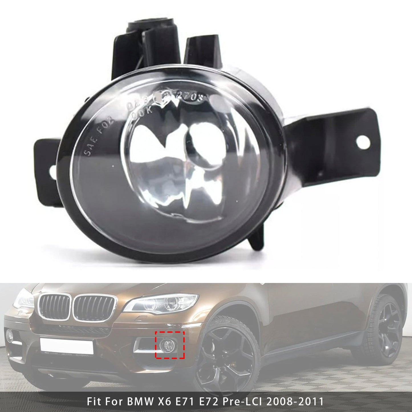 2008-2011 BMW X6 E71 E72 1 pz. Fari fendinebbia anteriori sinistri 63177187631
