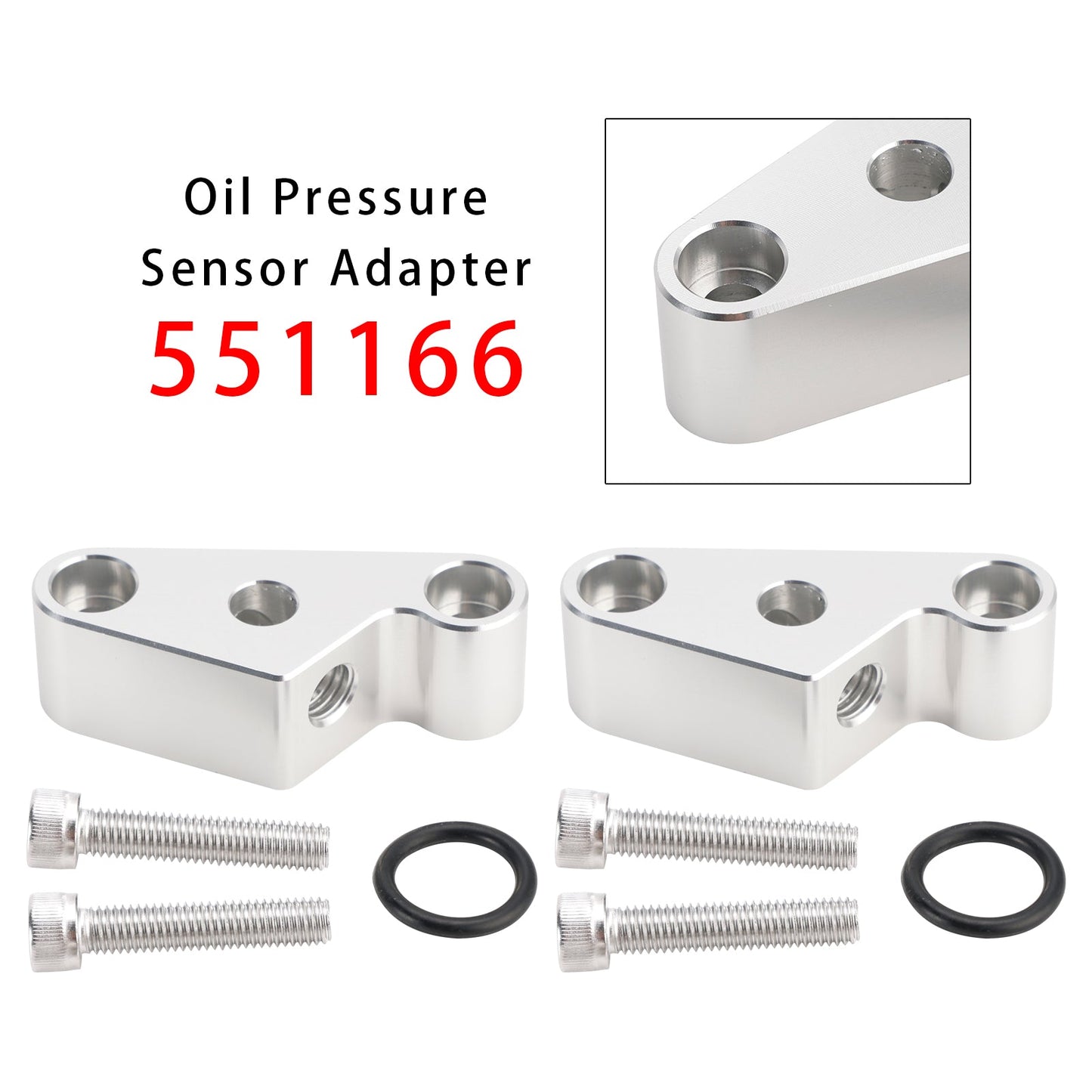 Confezione da 2 adattatori per sensore di pressione dell'olio 551166 per coppa olio LT di quinta generazione M12-1.75