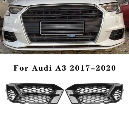 Griglia paraurti anteriore Audi A3 2017-2020 Copertura fendinebbia Telaio lampada Trim Fit