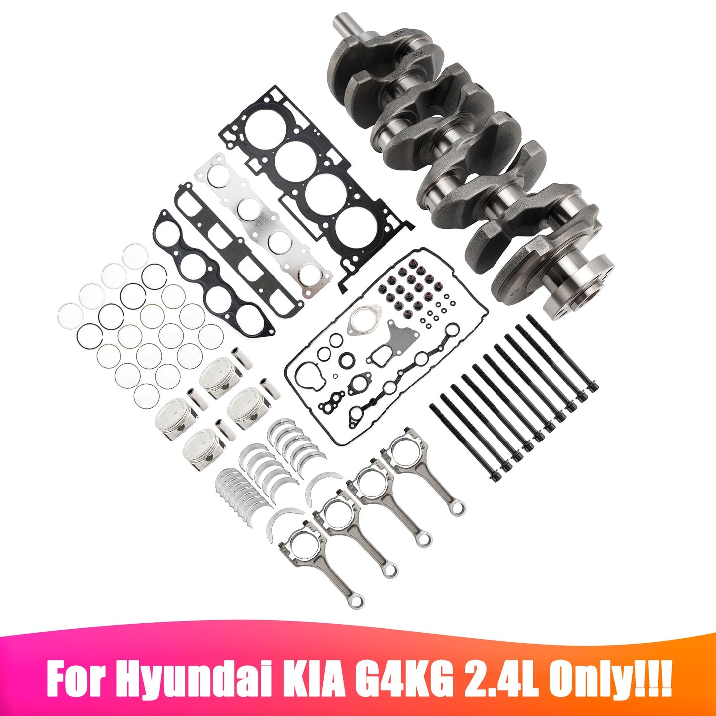 Kit di revisione e ricostruzione del motore Hyundai iload TQ Cargo 2.5 CRDi RWD Diesel 2.5L G4KG 2.4L 2013-2016 con bielle dell'albero motore
