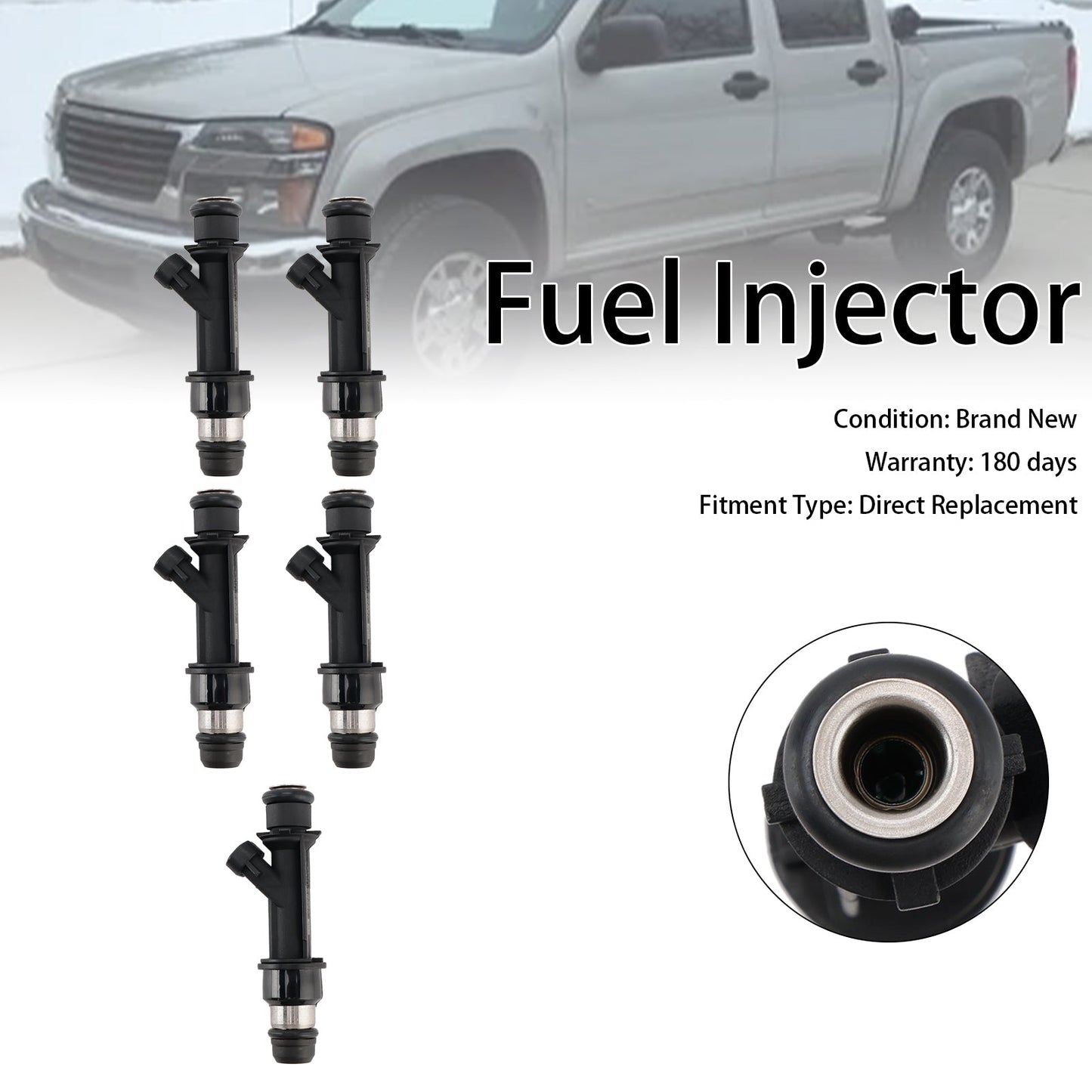 Iniettore di carburante 5 pezzi 12589465 compatibile con Hummer H3 compatibile con Chevrolet Trailblazer Colorado