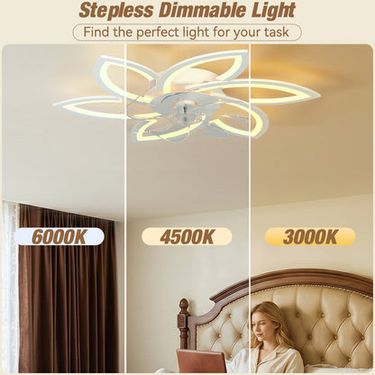 Con illuminazione e telecomando silenzioso Ventilatore da soffitto con LED