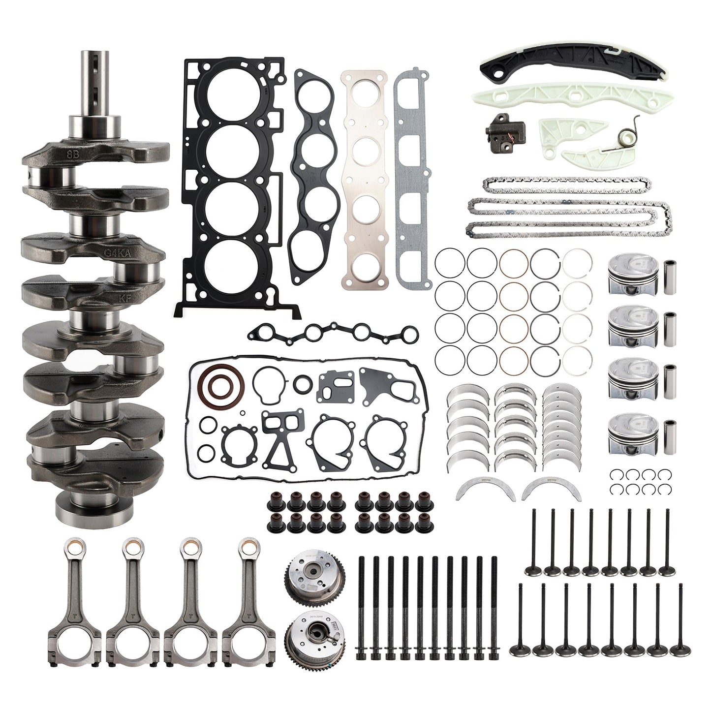 Kit di revisione motore Hyundai KIA G4KF 2.0T, albero motore, bielle, fasatura 231112G430 234102G400 (copia)