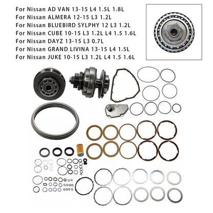 Kit di revisione principale della trasmissione SUZUKI SPACIA L3 0.7L 2013-2015 e set di pulegge con cinghia JF015E RE0F11A