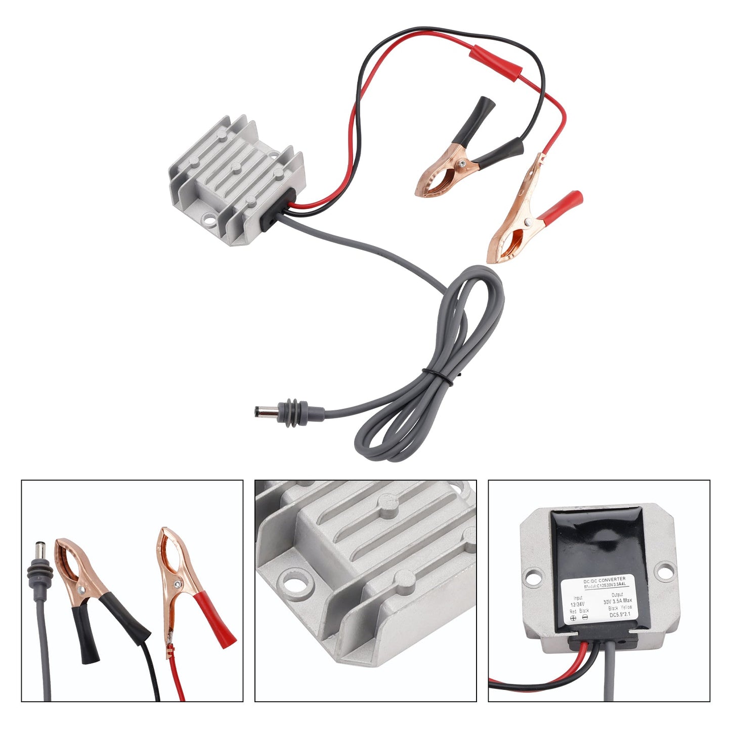 Kit di conversione da 12V/24V a 30V 3,5A, convertitore step-up con cavo di alimentazione CC