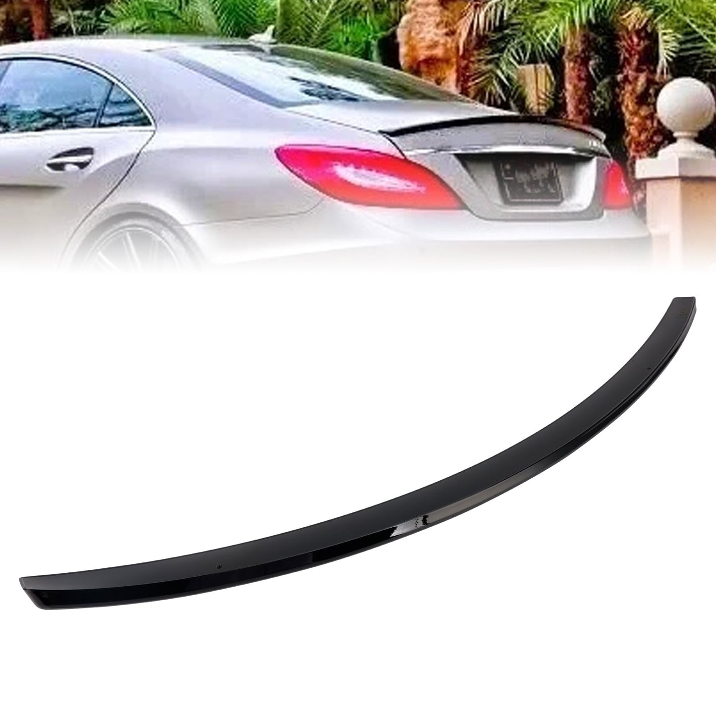 Spoiler posteriore per bagagliaio Mercedes-Benz Classe CLS W218 C218 2010-2018 nero lucido
