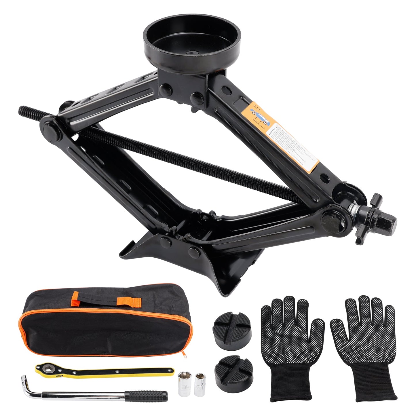 Cric per auto 2,5 T/2500 kg, cric a forbice universale, chiave per tiranti per ruote, per SUV, monovolume