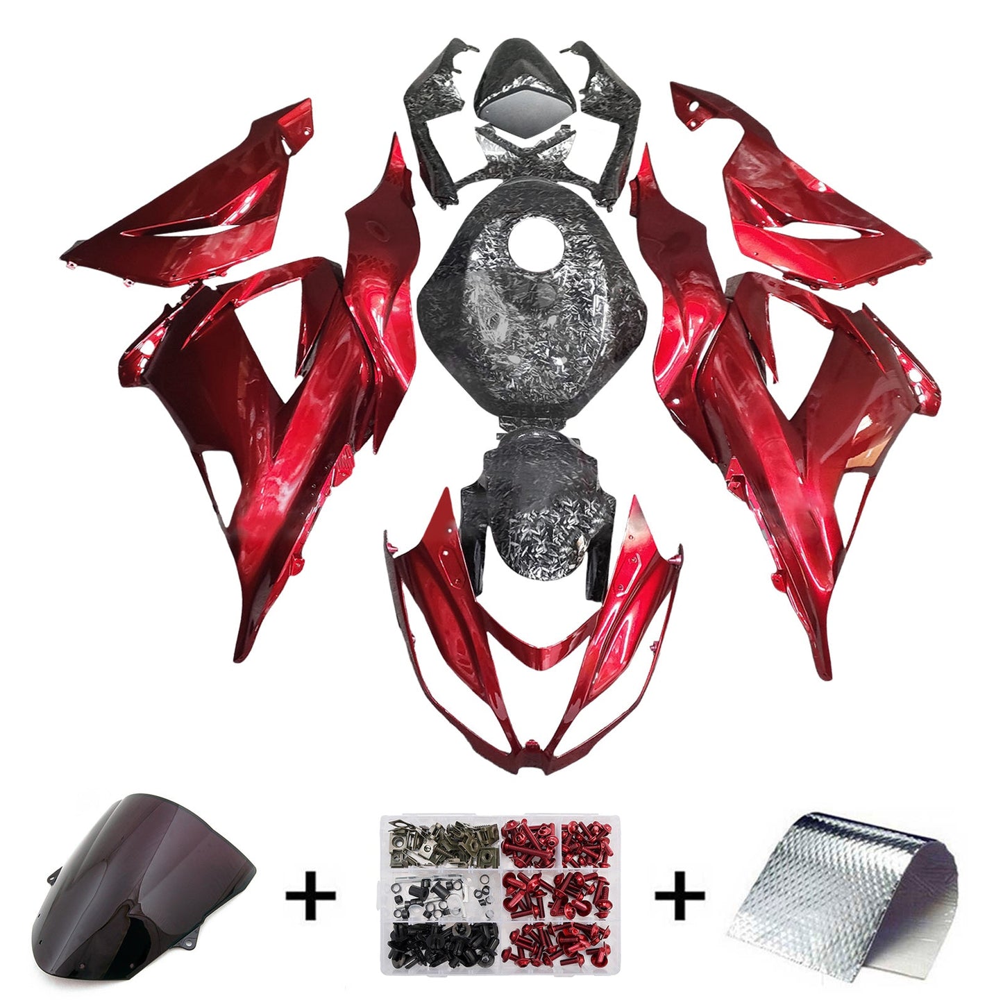 Kit carenatura iniezione in plastica ABS adatto per Kawasaki ZX6R 636 2013-2018