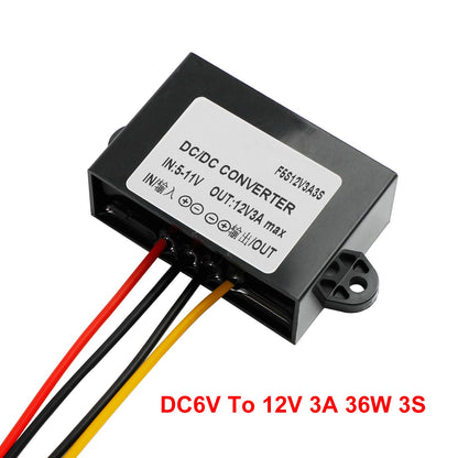 Convertitore step-up DC-DC impermeabile da 3 A, 6 V a 12 V, modulo di alimentazione per auto