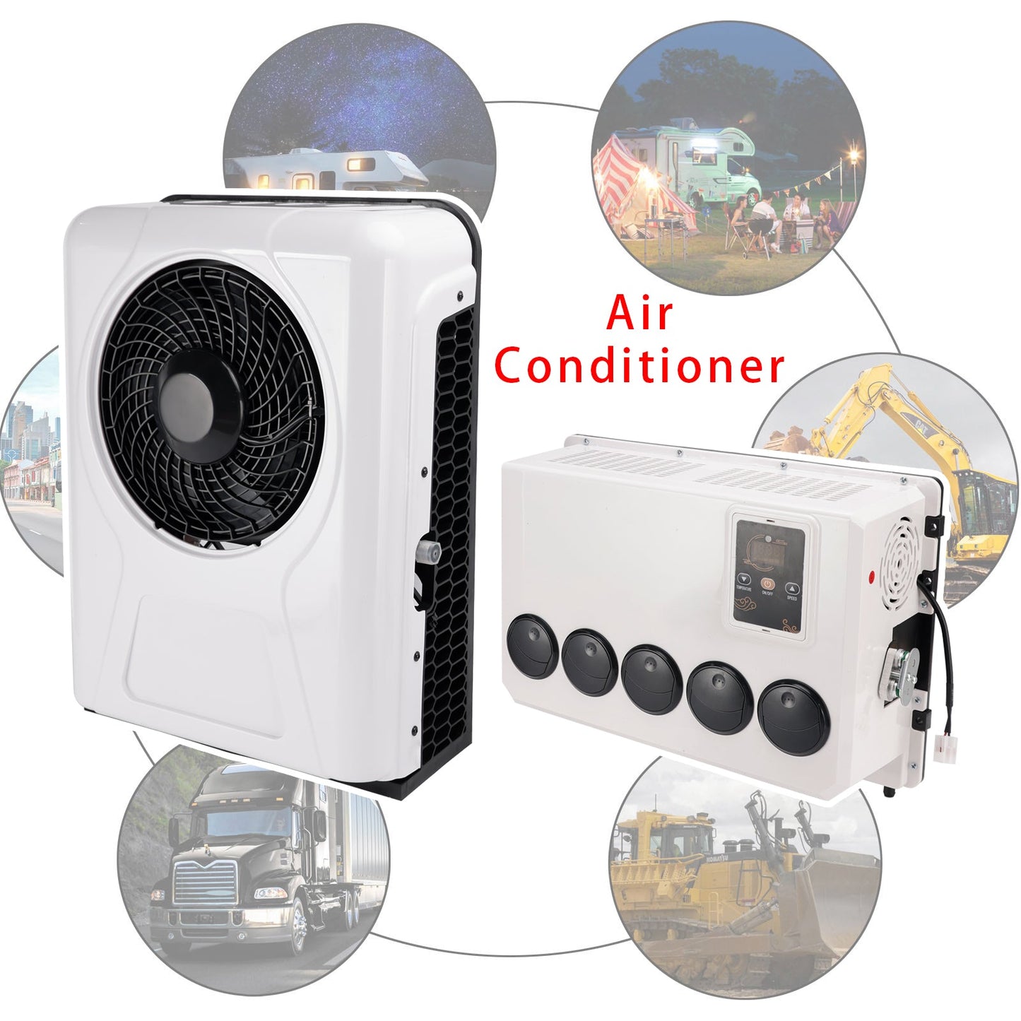 Condizionatore d'aria split DC 24V per camper, roulotte e camion, 13000 BTU.